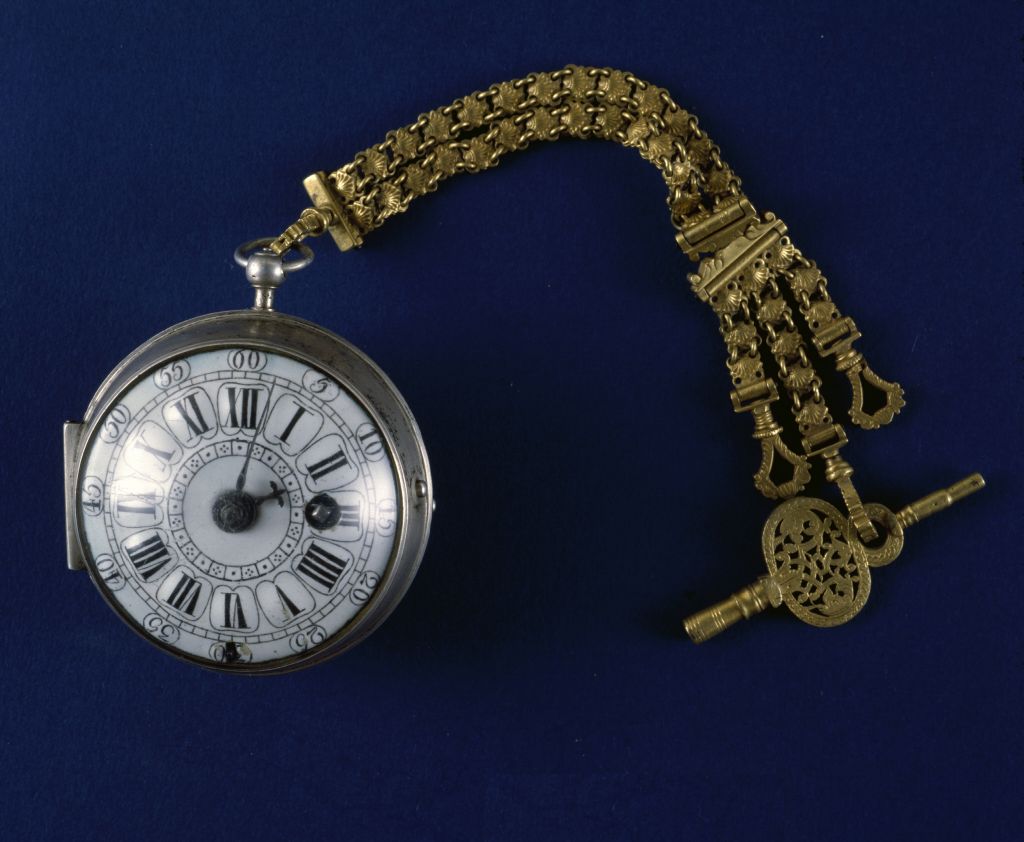 图片[1]-Silver inlaid enamel pocket watch-China Archive